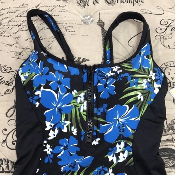 Michael Kors Zip Front One Piece Swimsuit - Picture 5 of 9